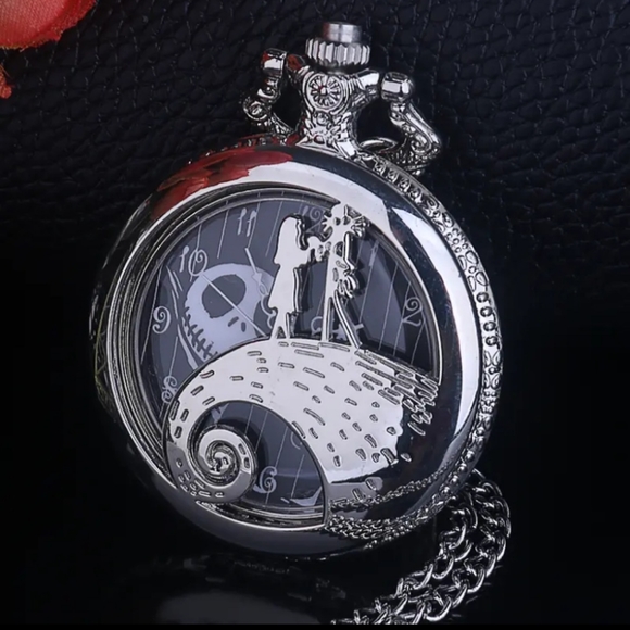Jack and Sally Nightmare Before Christmas Pocket Watch - Picture 2 of 2